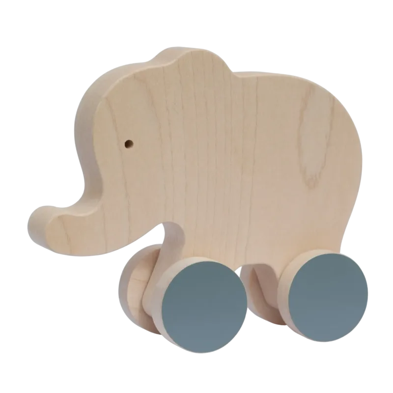 Juguete de madera para empujar, juguete de madera para tirar - Elefante - FAB-FABRIK