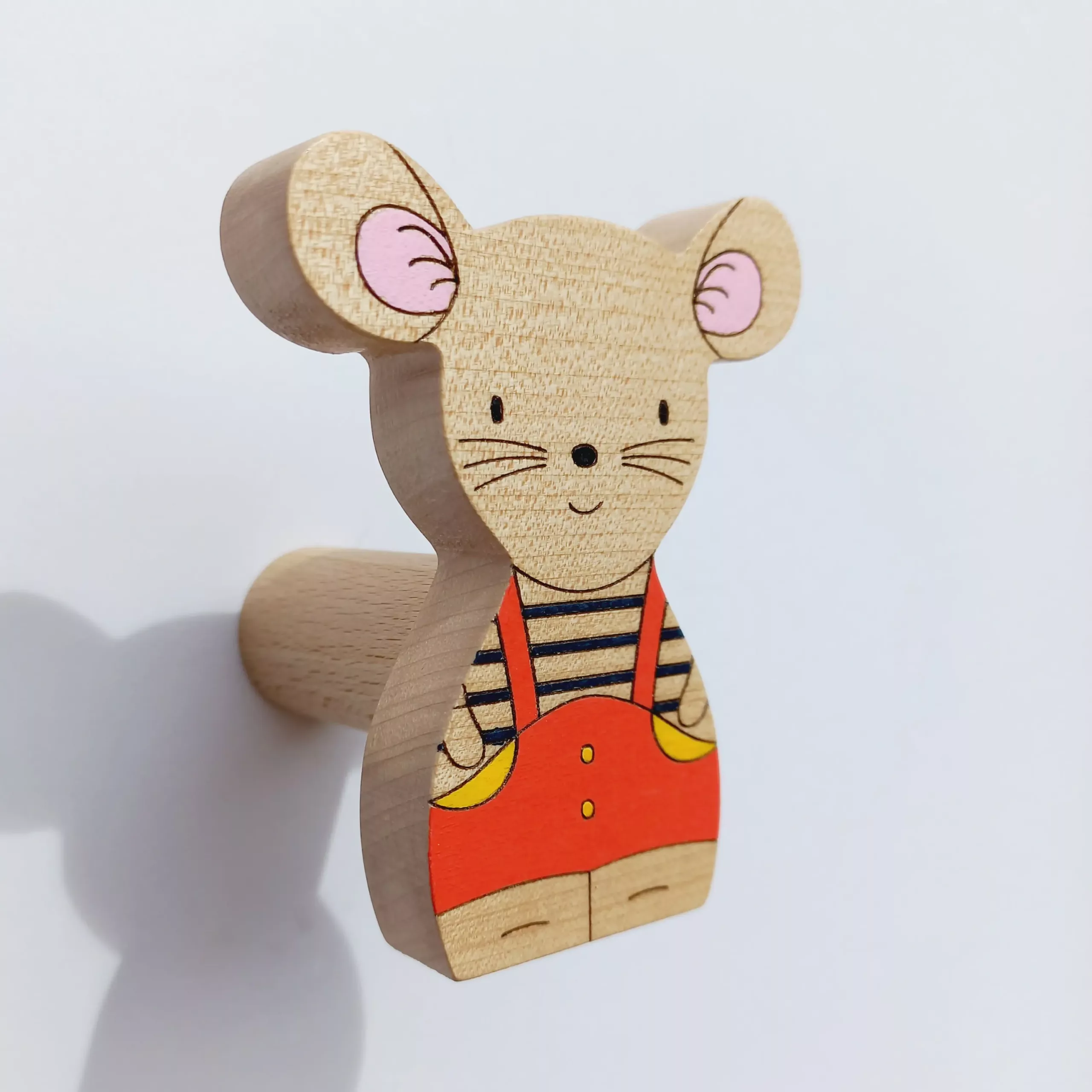 Children's wooden coat hook - Mouse - animal coat hooks - FAB-FABRIK