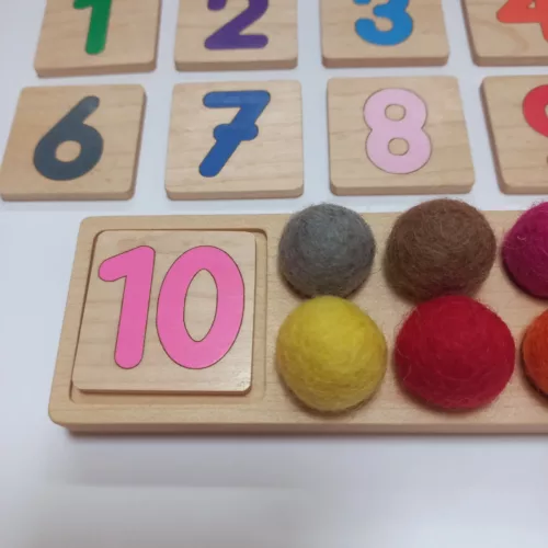Jeu en bois Montessori - jeu pour apprendre à compter