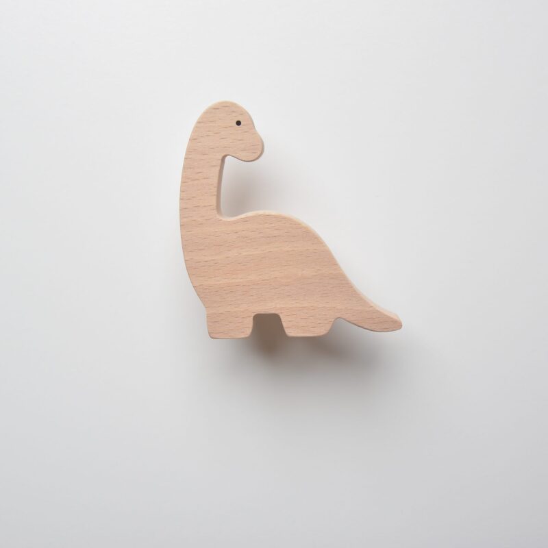 bouton de commode forme Brachiosaure, en bois, pour chambre d'enfant, thème dinosaures - FAB-FABRIK