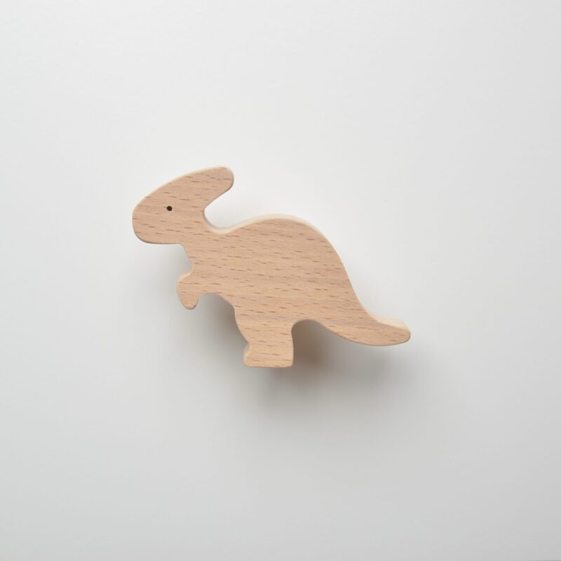 bouton de commode forme Parasaurolophus, en bois, pour chambre d'enfant, thème dinosaures - FAB-FABRIK