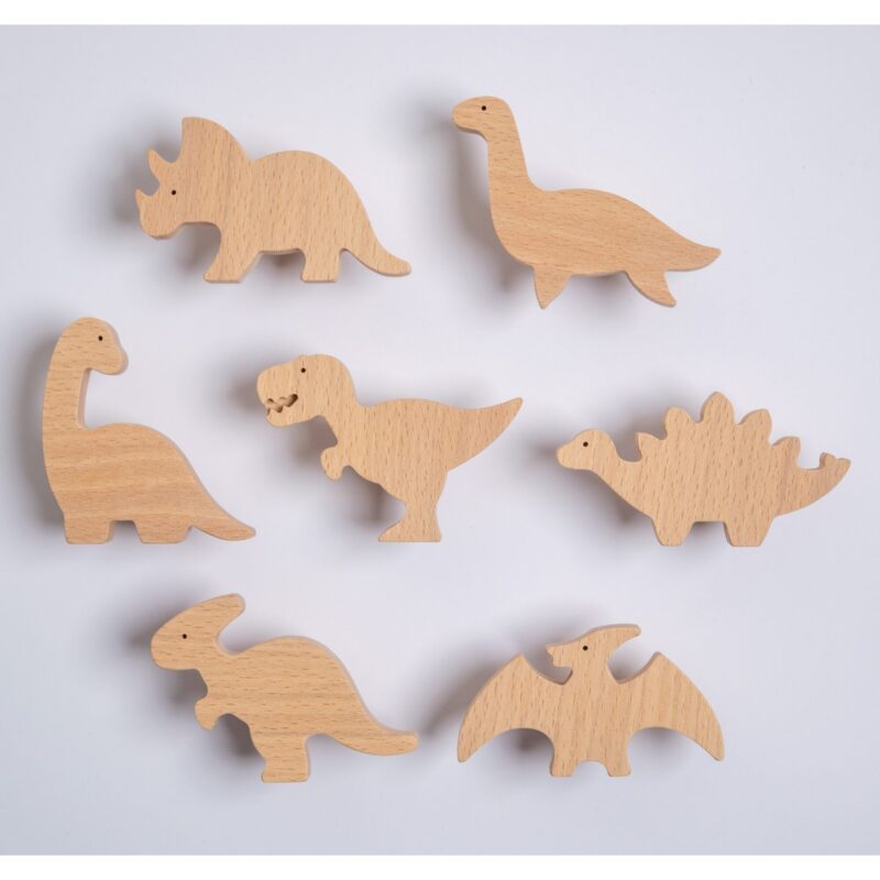 Percheros dinosaurios - Perchero infantil de madera - modelo pequeño - FAB-FABRIK